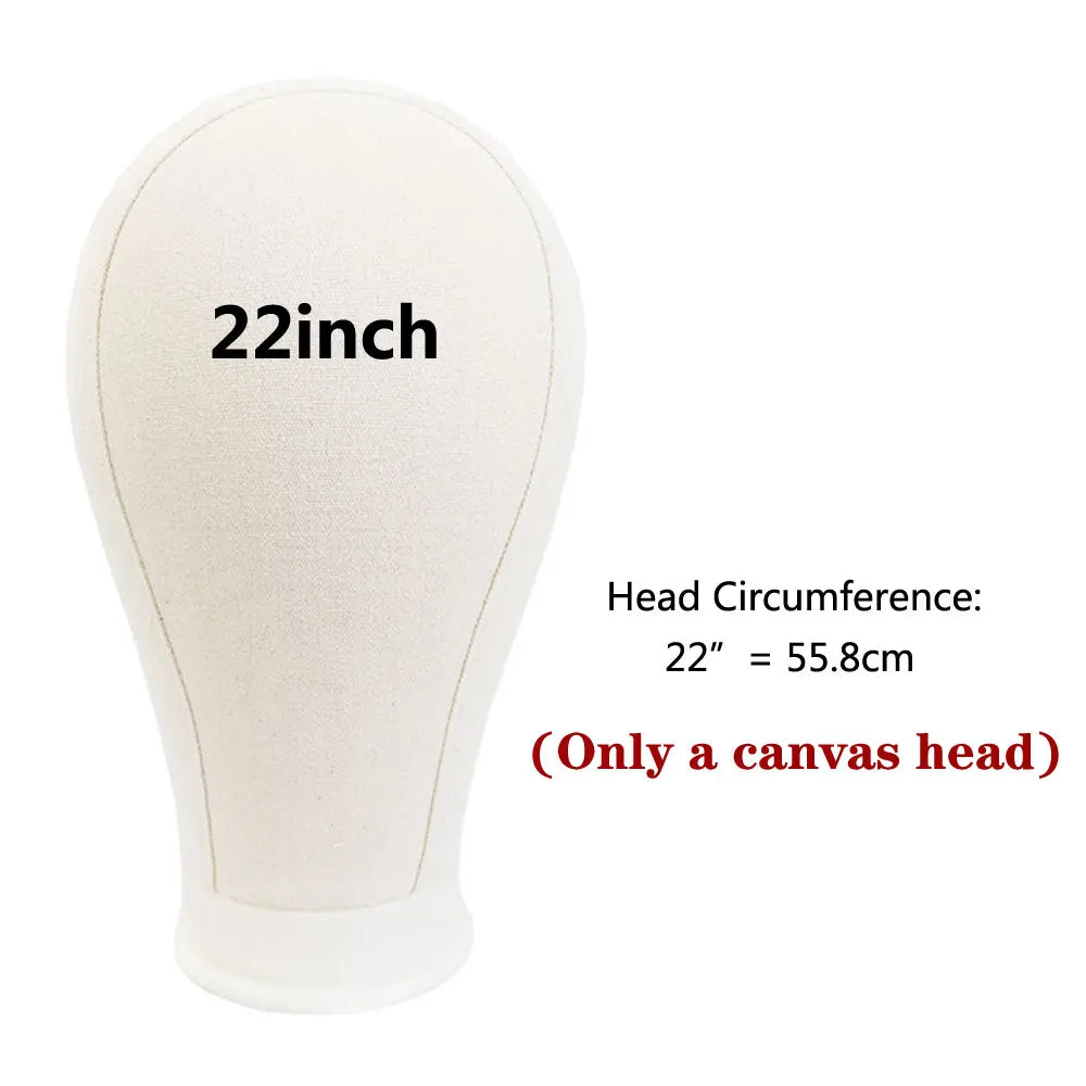 Canvas Wig Head Wig Stand 21-24Inch Mannequin Head for Hairstyling Displaying Making Wig Stand with Head Wig Supports Holder