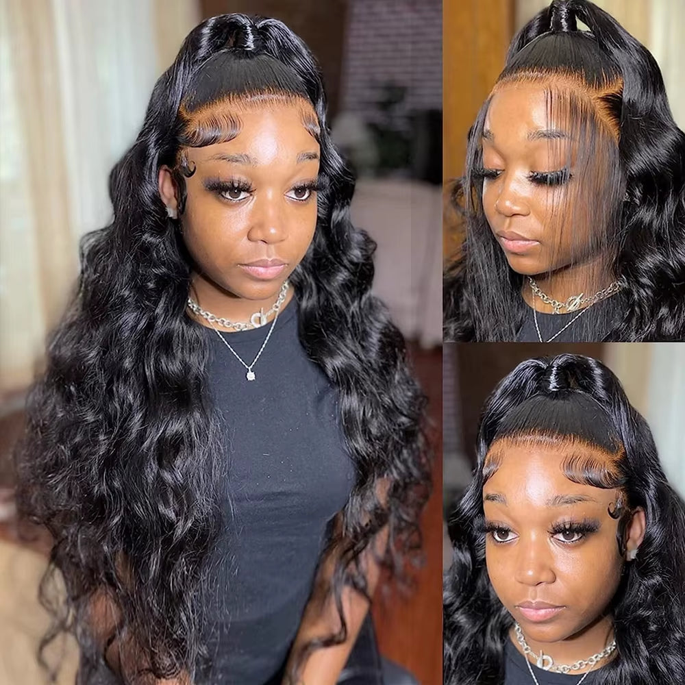 Real Invisi Strap Snug Fit 360 Full Lace Glueless Wig Lace Frontal Wig 250 Density 30 Inch Body Wave Lace Front Human Hair Wig