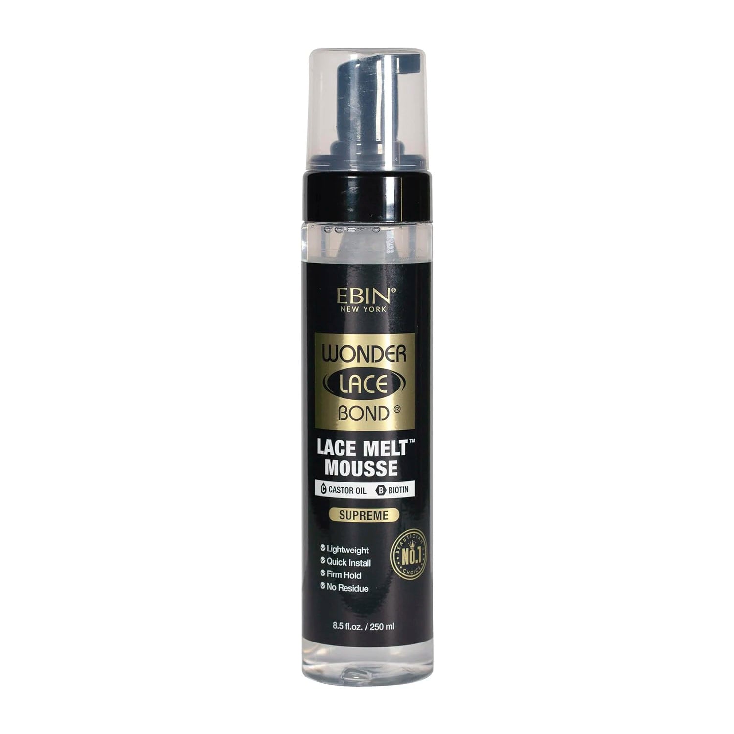 New York Wonder Lace Bond Lace Melt Mousse Supreme 8.5Oz/ 250Ml - Maximum Hold, Ideal for Seamless Lace Melts